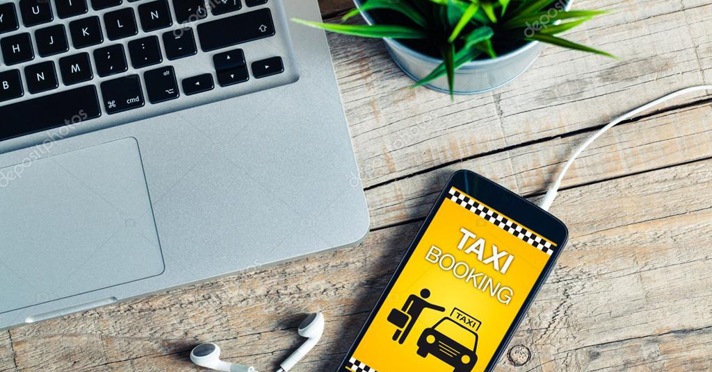 depositphotos 104818436 stock photo taxi booking message on a